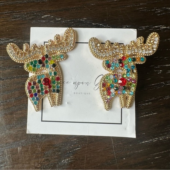 Colorful Rhinestone Earrings - Picture 1 of 3